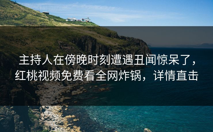 主持人在傍晚时刻遭遇丑闻惊呆了,红桃视频免费看全网炸锅,详情直击